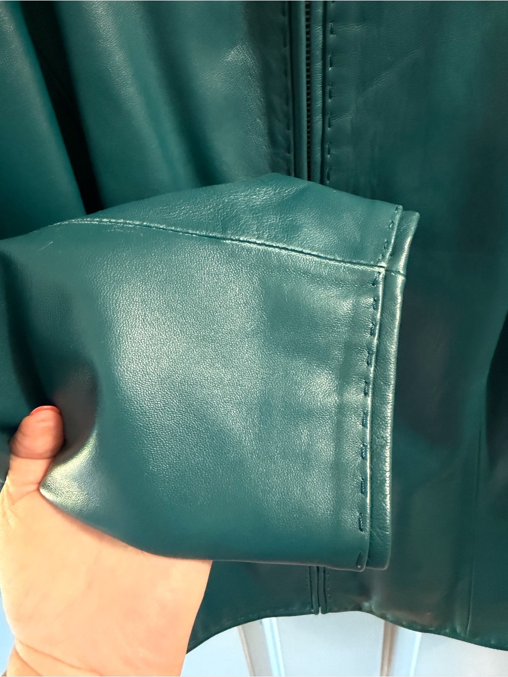 Preston & York Teal Leather jacket size 2X - Picture 7 of 12
